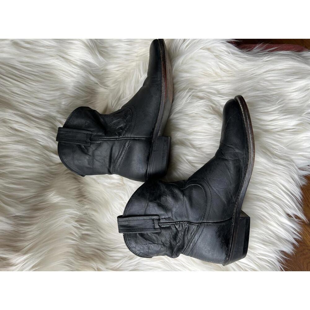 Vintage Style Black Leather Cowboy Boots from Southern Sole size 6
